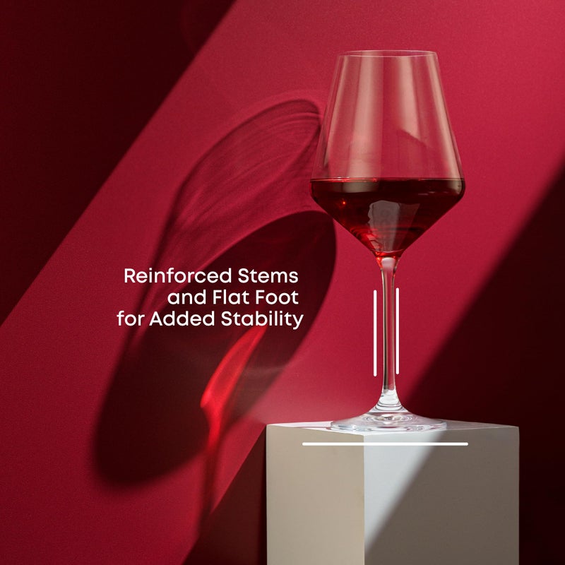 JoyJolt Layla Italian Red Wine Glasses, Set of 4, 17 oz Clear â€“ Made in Europe - Image 5